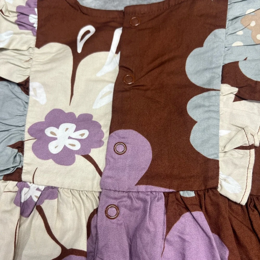 NWT Carter's Brown And Purple Floral Dress size 12 months